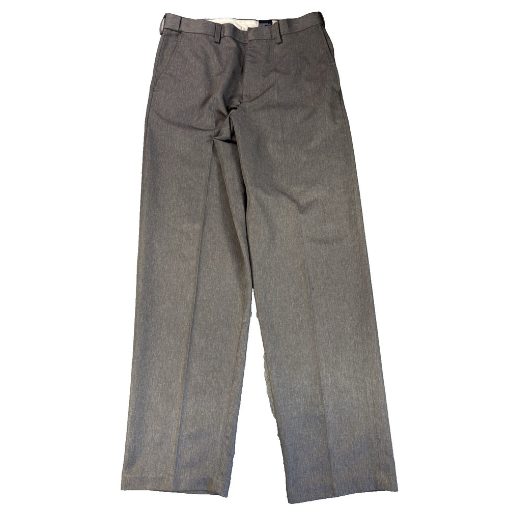 Puritan Mens 32x32 Gray Dress Pants Flat Front Chino Slacks Work Office Preppy